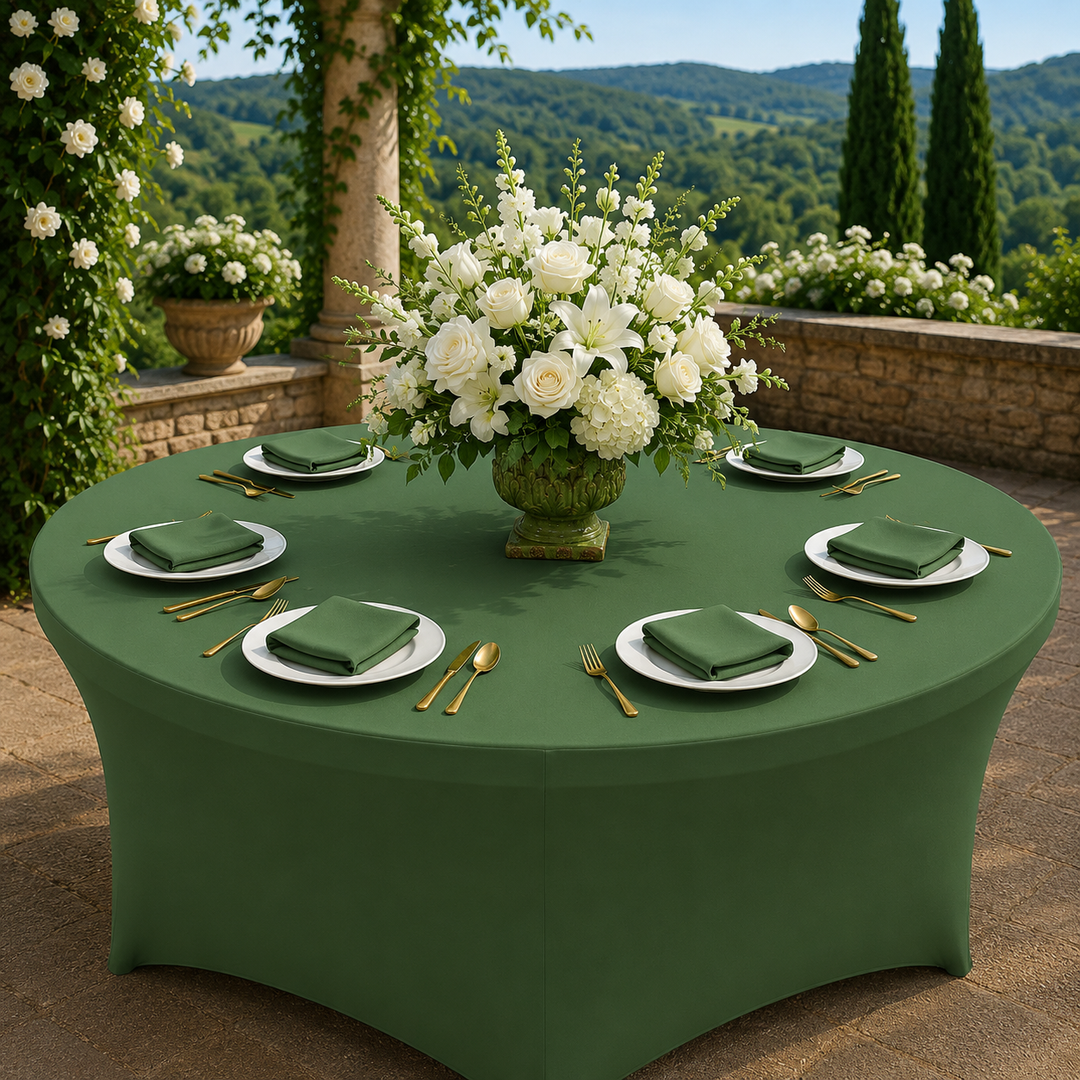 6 Ft Round Spandex Table Cover - Clover Green (1pc)