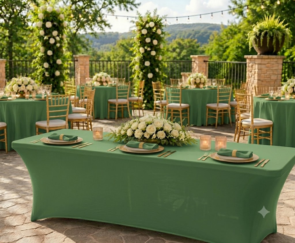 6 Ft Rectangular Spandex Table Cover - Clover Green (1pc)