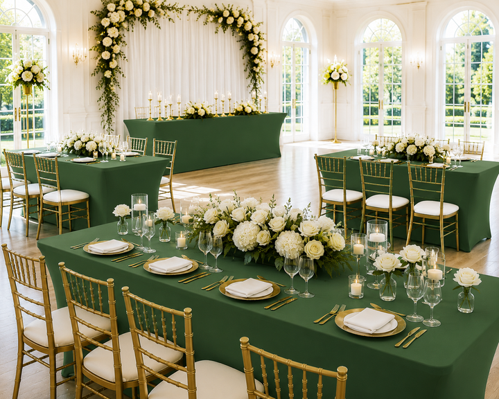 6 Ft Rectangular Spandex Table Cover - Clover Green (1pc)