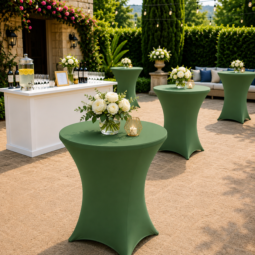 30"x42" Cocktail Spandex Table Cover - Clover Green (1pc)
