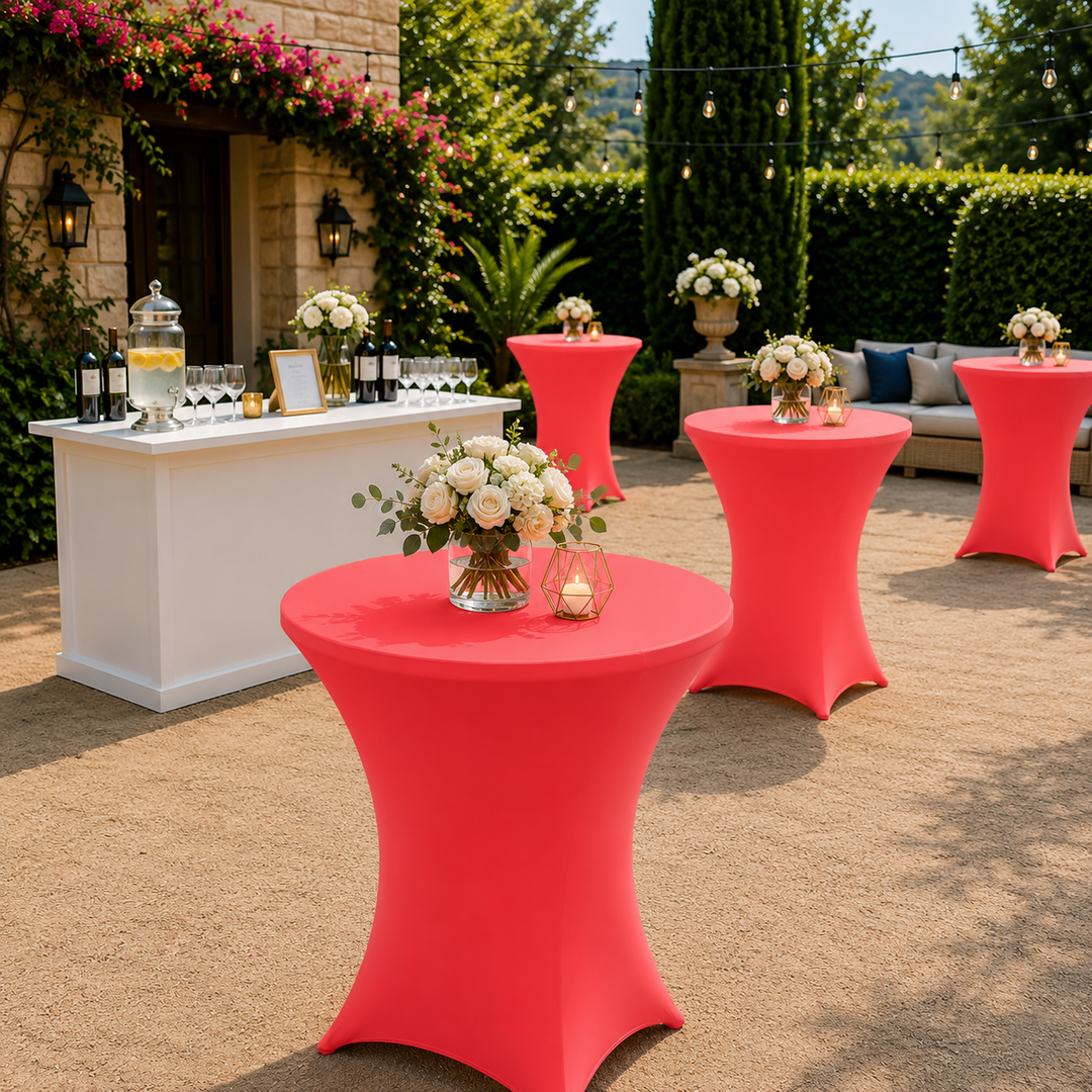 30"x42" Cocktail Spandex Table Cover - Coral (1pc)