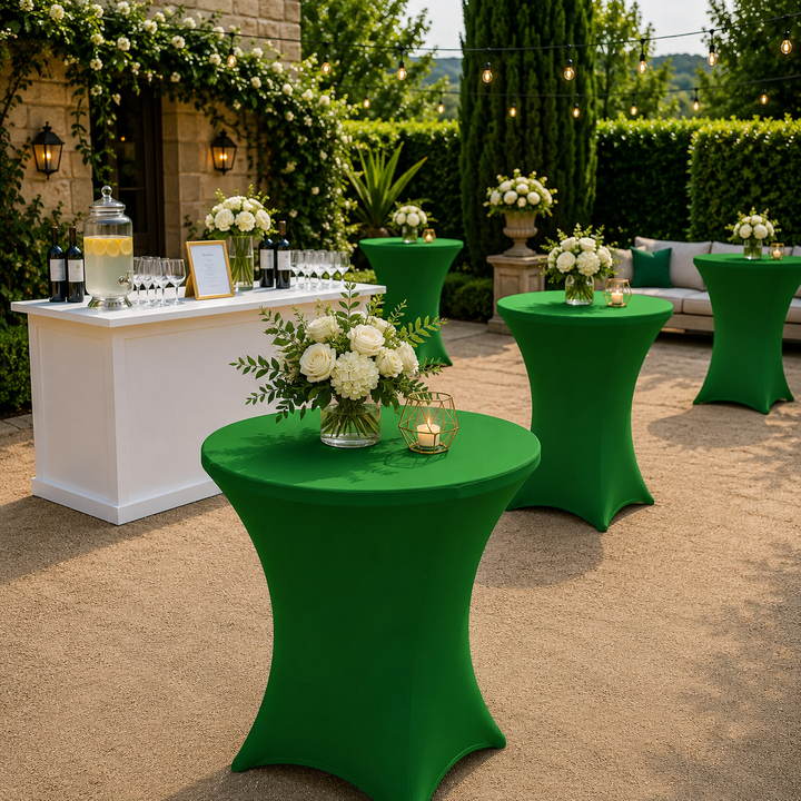36"x42" Cocktail Spandex Table Cover - Emerald Green (1pc)