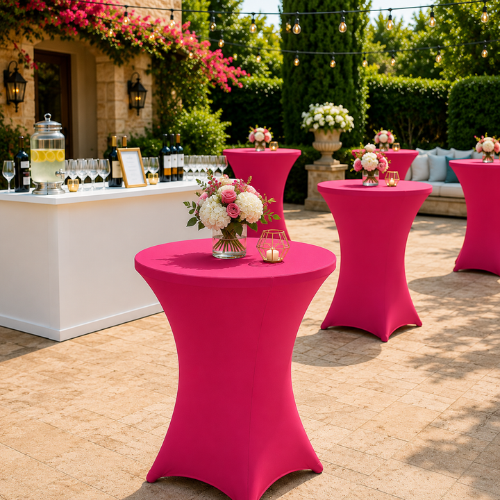 Cubierta de mesa de spandex para cóctel de 36 "x 42" - Fucsia (1 pieza)
