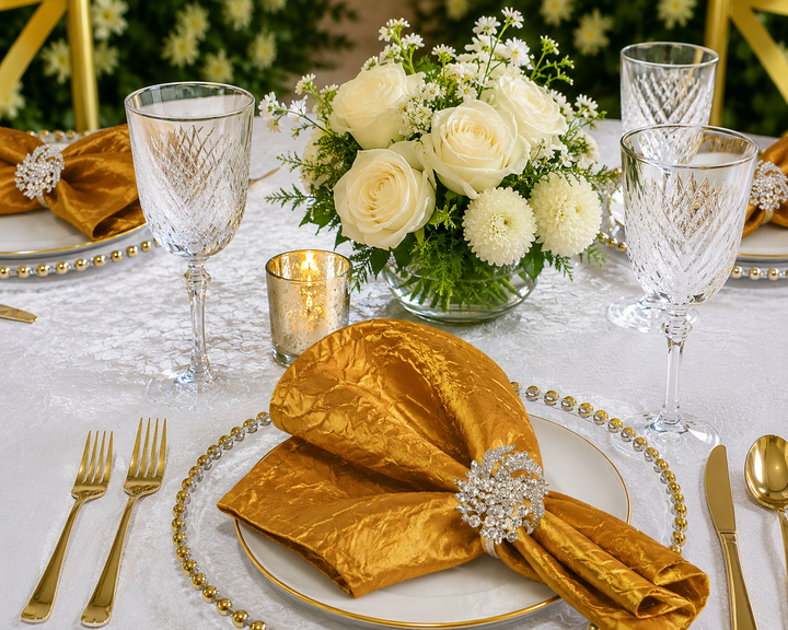 Sample 20"x20" Crushed Taffeta Napkins - Gold (1pc)