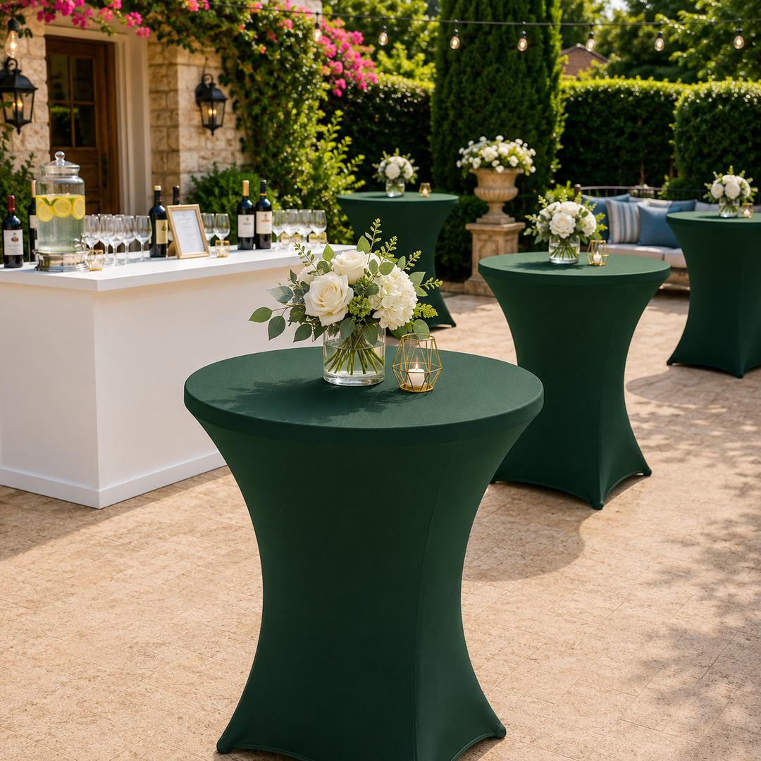 36"x42" Cocktail Spandex Table Cover - Hunter Green/Holly Green (1pc/pk)