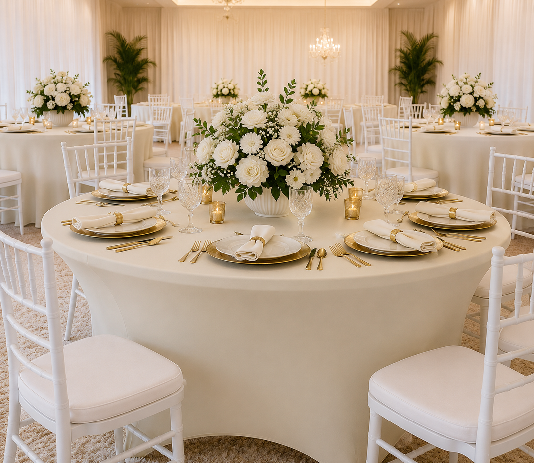 4 Ft Round Spandex Table Cover - Ivory (1pc)