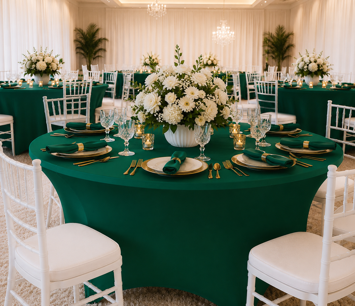 5 Ft Round Spandex Table Cover - Jade (1pc)