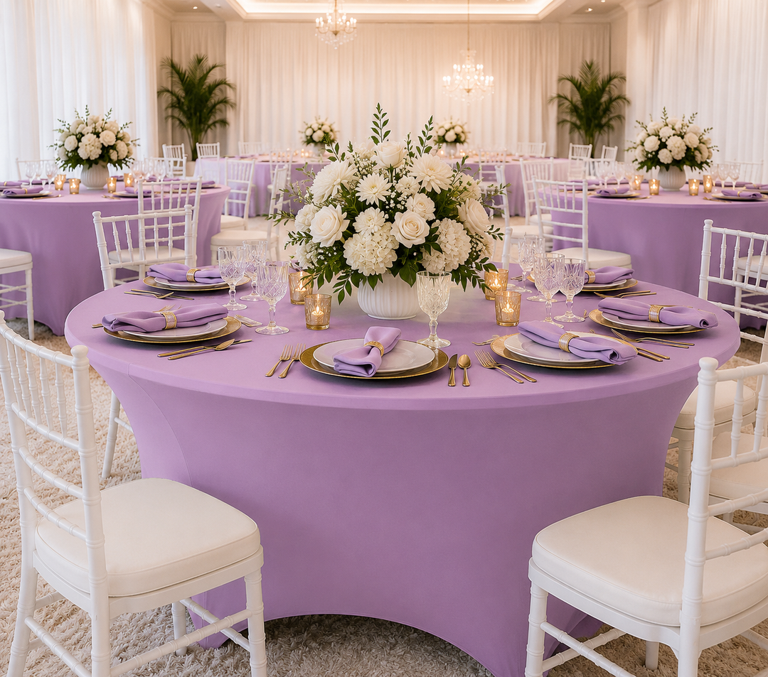 6 Ft Round Spandex Table Cover - Lavender (1pc)