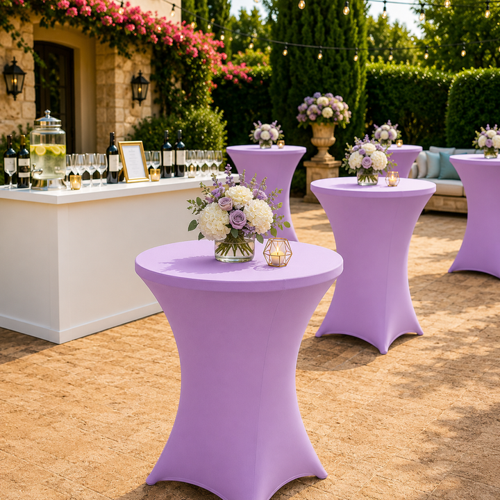 36"x42" Cocktail Spandex Table Cover - Lavender (1pc)