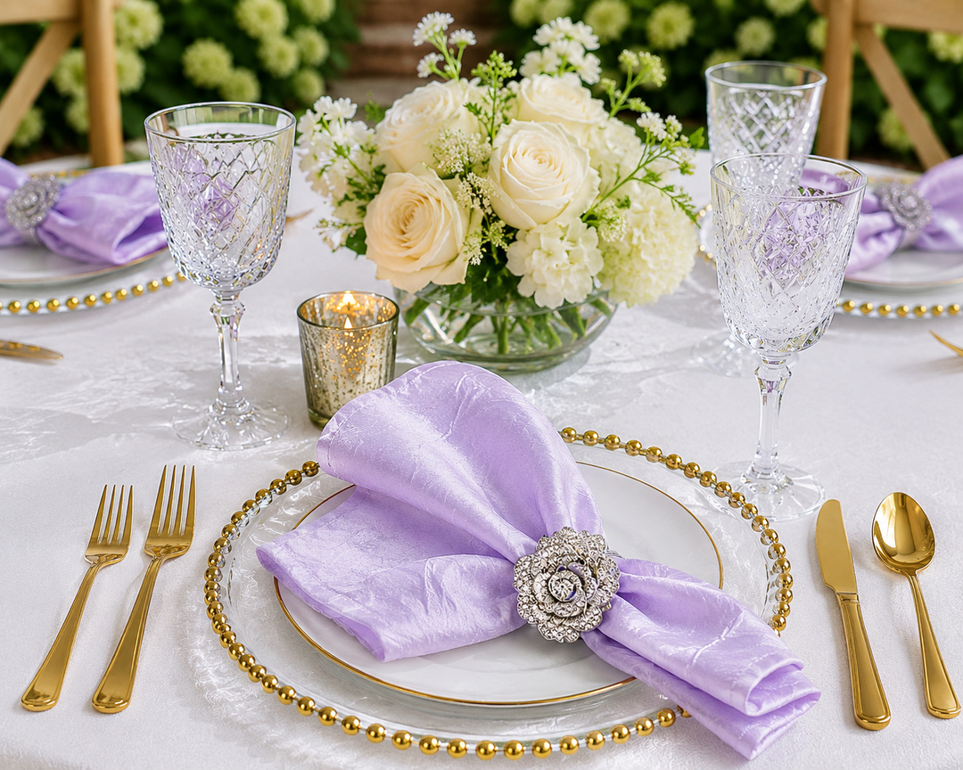 20"x20" Crushed Taffeta Napkins - Lavender (10pcs/pk)