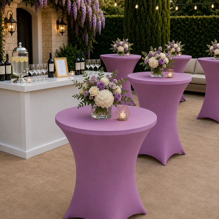 30"x42" Cocktail Spandex Table Cover - Lilac (1pc)