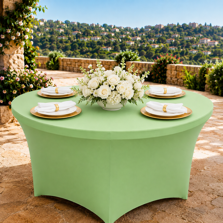 5 Ft Round Spandex Table Cover - Mint Green (1pc)