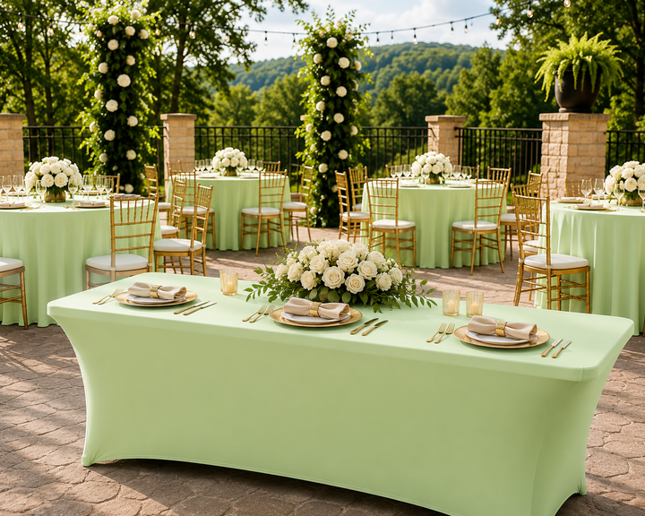 6 Ft Rectangular Spandex Table Cover - Mint Green (1pc)
