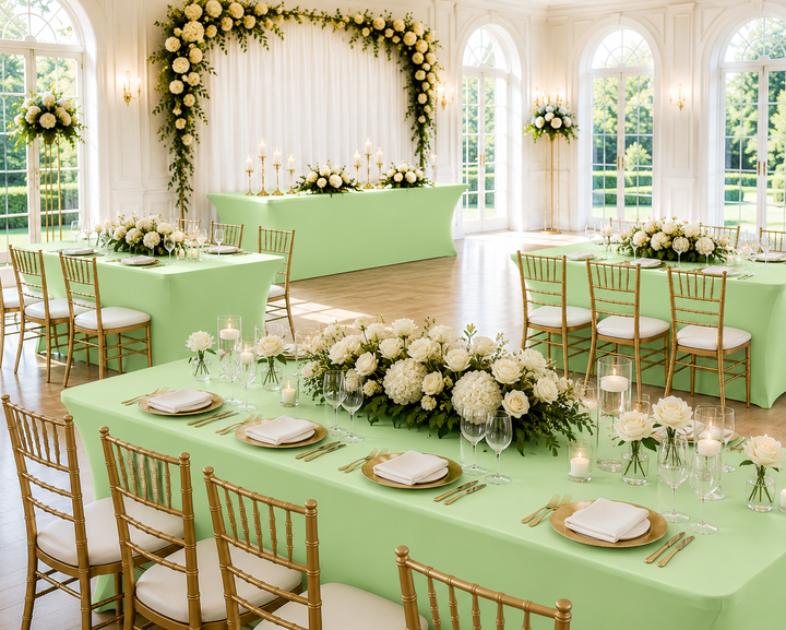 6 Ft Rectangular Spandex Table Cover - Mint Green (1pc)