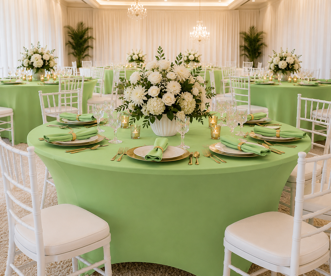 5 Ft Round Spandex Table Cover - Mint Green (1pc)