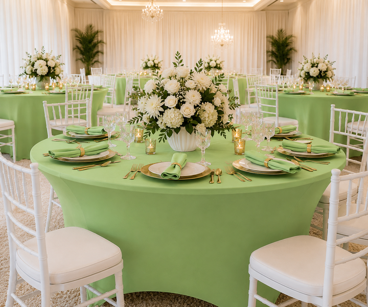 5 Ft Round Spandex Table Cover - Mint Green (1pc)