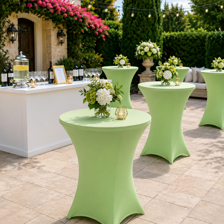 Housse de table cocktail en élasthanne 36"x42" - Vert menthe (1 pièce)