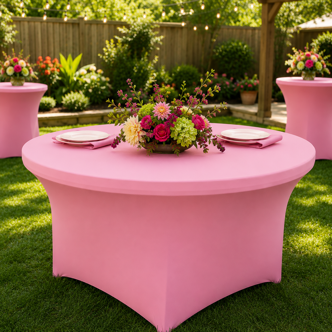 4 Ft Round Spandex Table Cover - Pink (1pc)