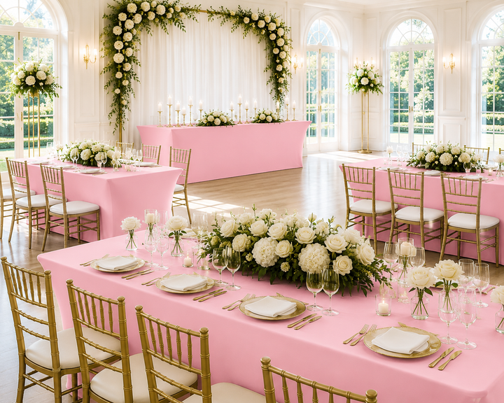 5 Ft Rectangular Spandex Table Cover - Pink (1pc)