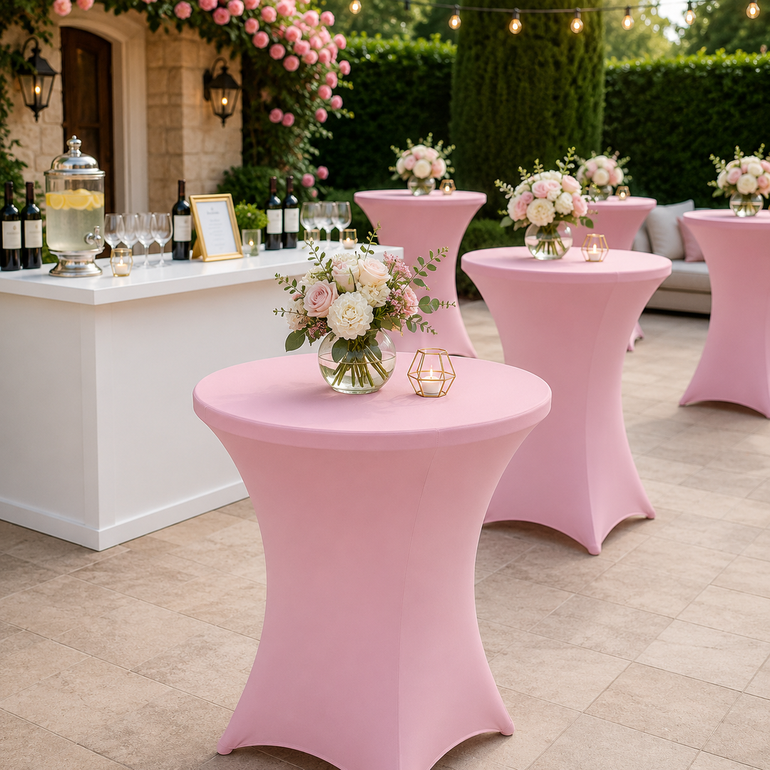 Housse de table cocktail en élasthanne 30"x42" - Rose (1pc)