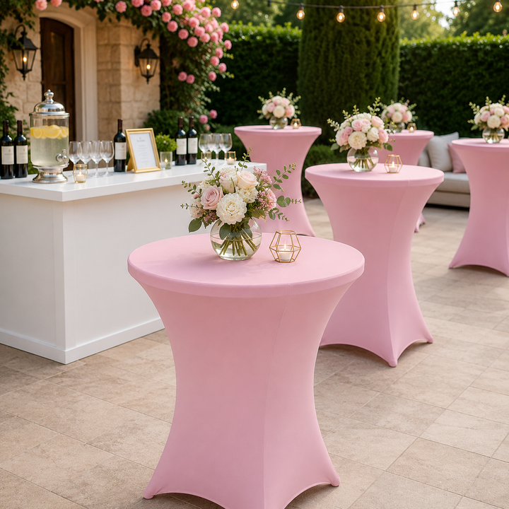 Housse de table cocktail en élasthanne 30"x42" - Rose (1pc)