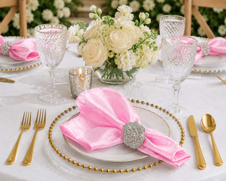 Sample 20"x20" Crushed Taffeta Napkins - Pink (1pc)