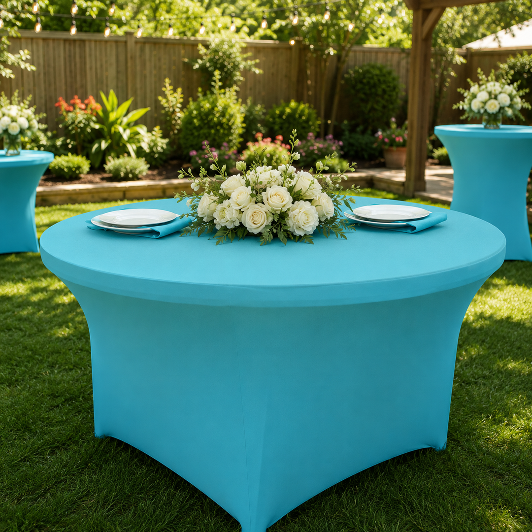 5 Ft Round Spandex Table Cover - Pool Blue (1pc)