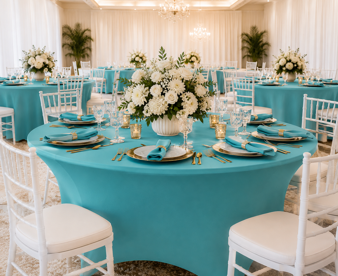 5 Ft Round Spandex Table Cover - Pool Blue (1pc)