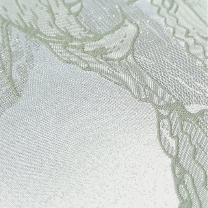 108" Seamless Round Floral Reef Jacquard Polyester Tablecloth - Sage Green (1pc)