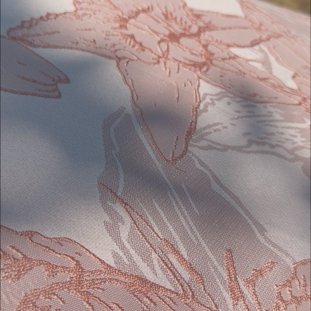 132" Round Floral Reef Jacquard Polyester Tablecloth - Apricot/Peach (1pc)