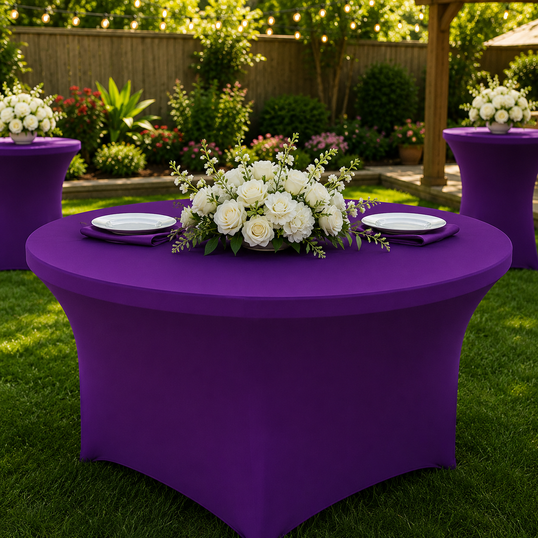 5 Ft Round Spandex Table Cover - Purple (1pc)