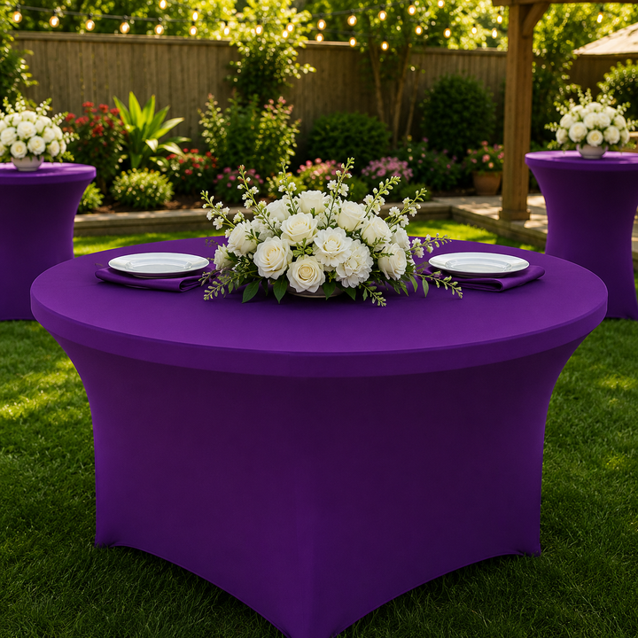 5 Ft Round Spandex Table Cover - Purple (1pc)