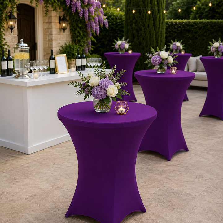 30"x42" Cocktail Spandex Table Cover - Purple (1pc)