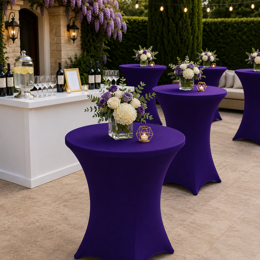 30"x42" Cocktail Spandex Table Cover - Regency Purple (1pc)