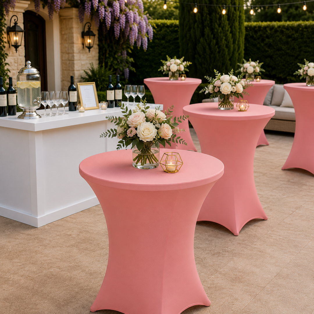 36"x42" Cocktail Spandex Table Cover - Rose Pink (1pc)