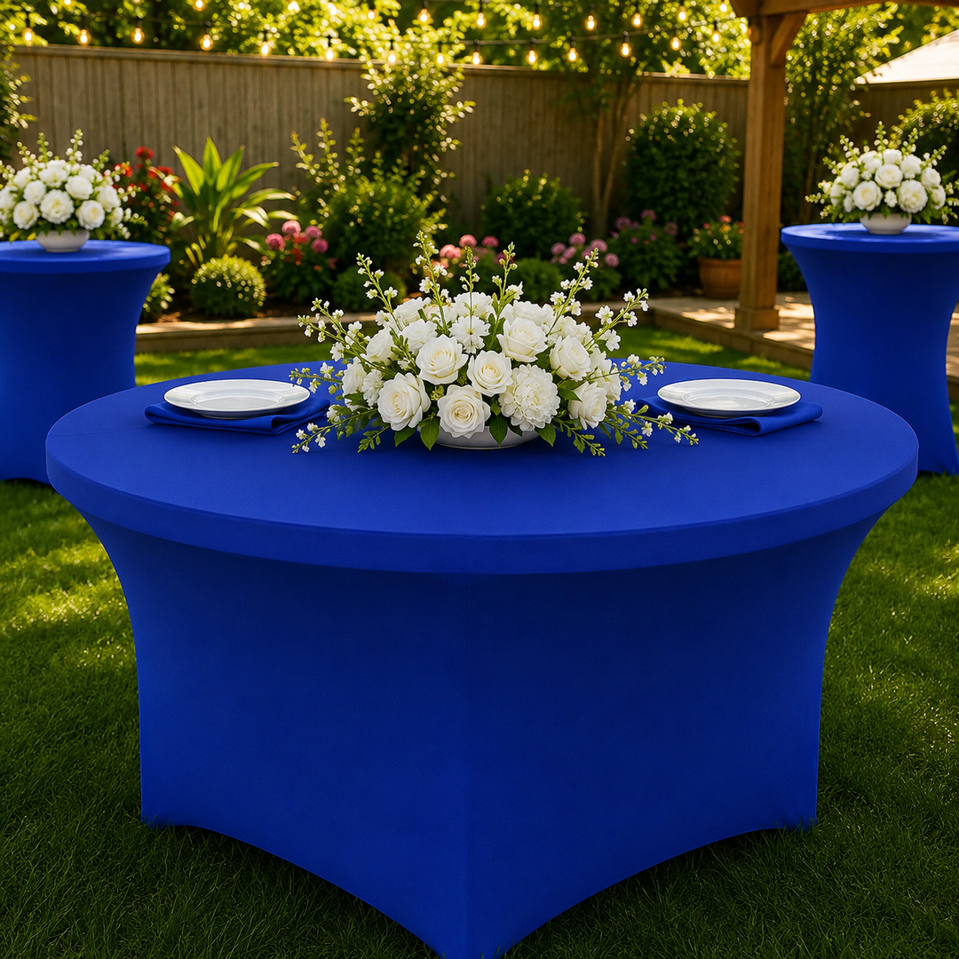 6 Ft Round Spandex Table Cover - Royal Blue (1pc)