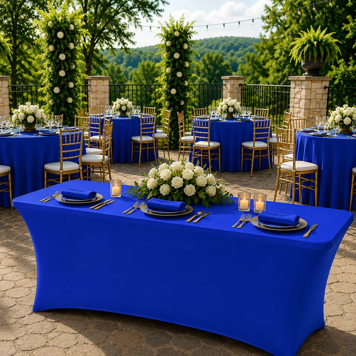 6 Ft Rectangular Spandex Table Cover - Royal Blue (1pc)