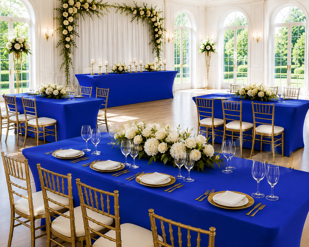6 Ft Rectangular Spandex Table Cover - Royal Blue (1pc)