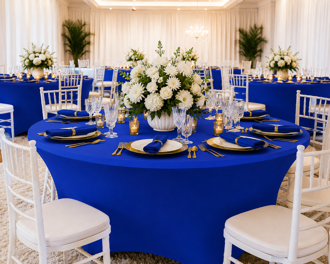 6 Ft Round Spandex Table Cover - Royal Blue (1pc)