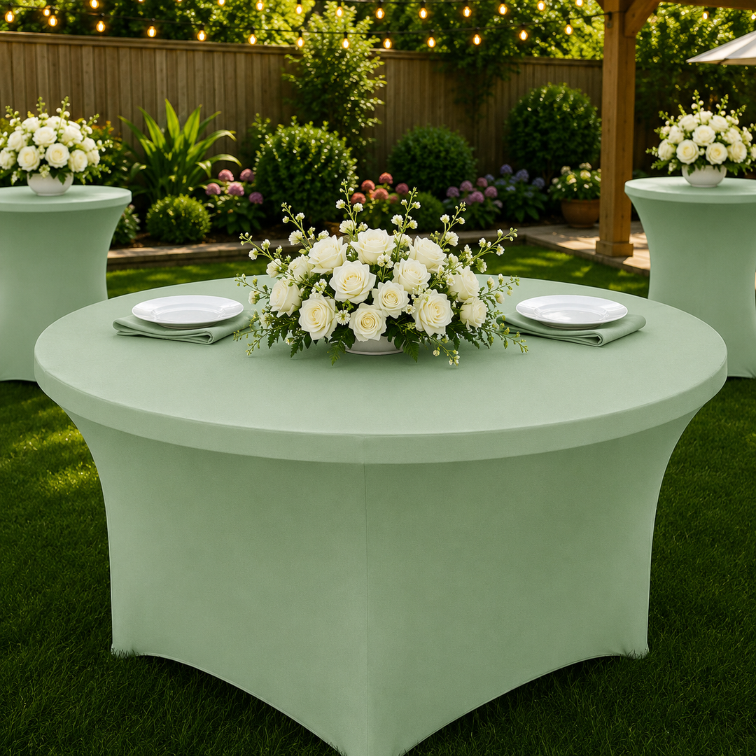 6 Ft Round Spandex Table Cover - Sage Green (1pc)