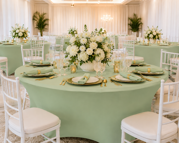 6 Ft Round Spandex Table Cover - Sage Green (1pc)