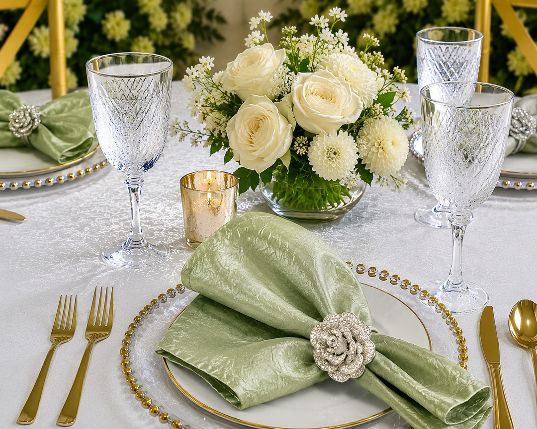 Sample 20"x20" Crushed Taffeta Napkins - Sage Green (1pc)