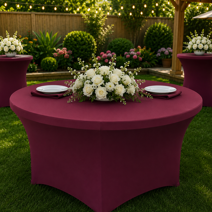 Housse de table ronde en spandex de 6 pi - Sangria (1pc)
