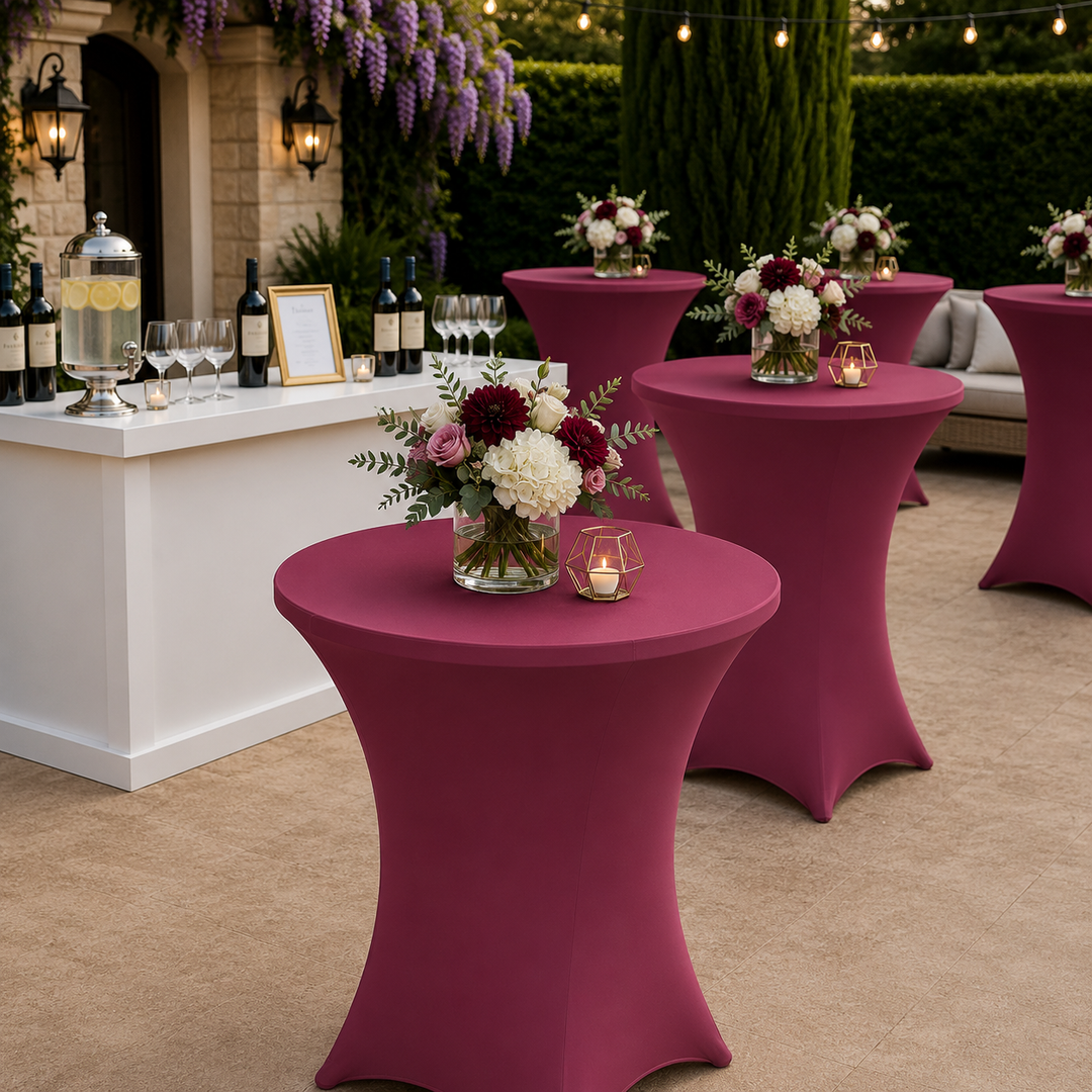 30"x42" Cocktail Spandex Table Cover - Sangria (1pc)