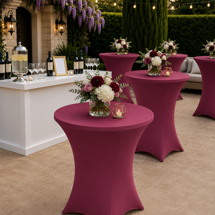 30"x42" Cocktail Spandex Table Cover - Sangria (1pc)