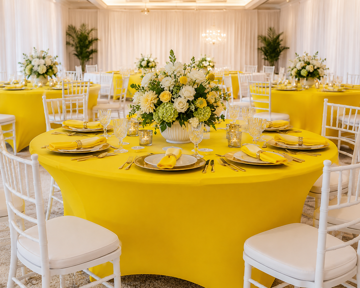 5 Ft Round Spandex Table Cover - Canary Yellow (1pc)