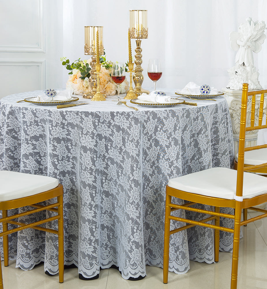 Linen tablecloth with linen lace all around, dinner tablecloth hotsell