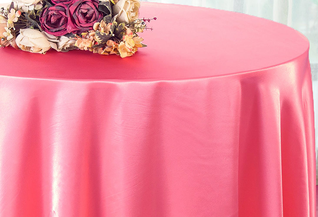 90" Seamless Round Satin Tablecloth - Bubble Gum (1pc)