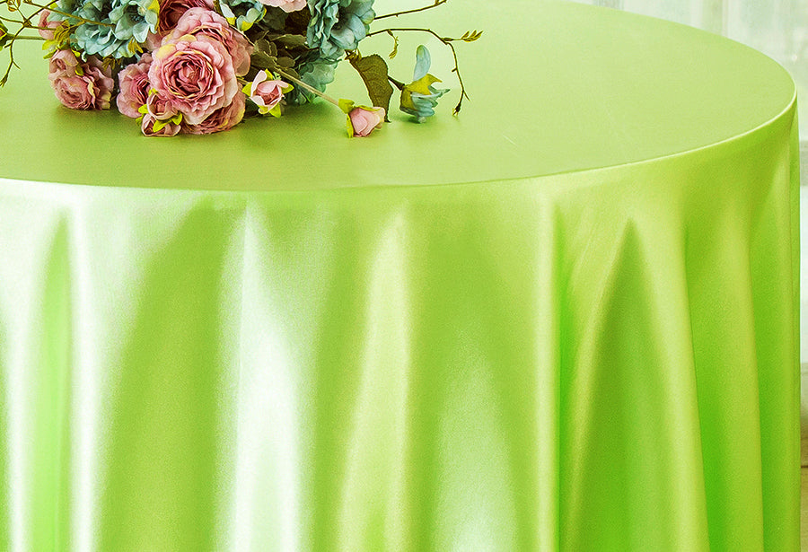 Nappe ronde en satin 90" - Citron vert (1pc)