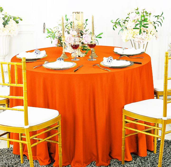 Nappe de plongée ronde sans couture (sans plis) de 108 po - Orange (1 pièce)